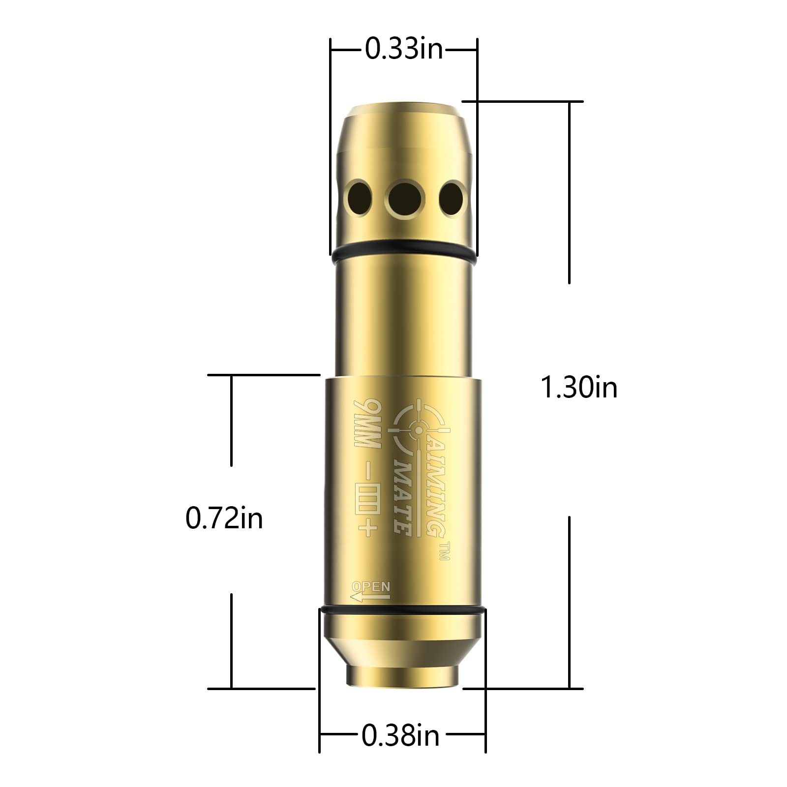 AIMINGMATE 9mm Laser Training Cartridge with Built in Rubber Snap Cap for Dry Fire and Laser Bullet Sight Training Including Extra Back Cap