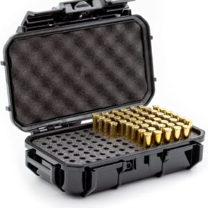 Seahorse 56 100 Round Locking Bullet/Ammo Storage Box - Mil Spec/Waterproof/USA Made/Dust Proof/Airtight - For 9mm .40 45 357 36 Special 5.56 NATO .223 Caliber Ammunition