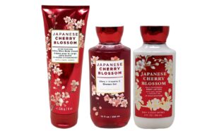 japanese cherry blossom gift set - 3 piece bath and body works gift set - japanese cherry blossom lotion + ultra shea triple moisture cream + shower gel