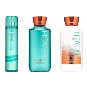 bath & body works ~ signature collection ~ at the beach ~ shower gel ~ fine fragrance mist & body lotion ~ trio gift set