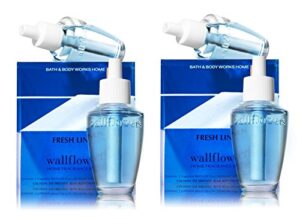 bath & body works fresh linen wallflower bulb refills two boxes, four bulbs!