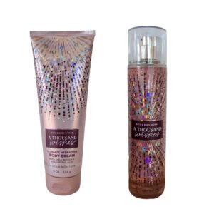 bath & body works - signature collection - a thousand wishes- gift set- fine fragrance mist & ultra shea body cream by bath & body works