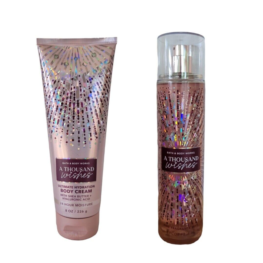 Bath & Body Works - Signature Collection - A Thousand Wishes- Gift Set- Fine Fragrance Mist & Ultra Shea Body Cream by Bath & Body Works