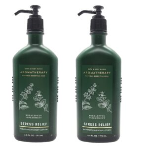 bath & body works aromatherapy stress relief - eucalyptus + spearmint body lotion, 6.5 fl oz, 2-pack