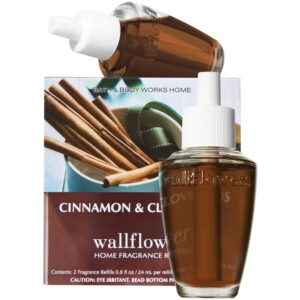 bath & body works cinnamon and clove buds wallflowers - slatkin & co. home fragrance diffuser refills - 2 bulbs