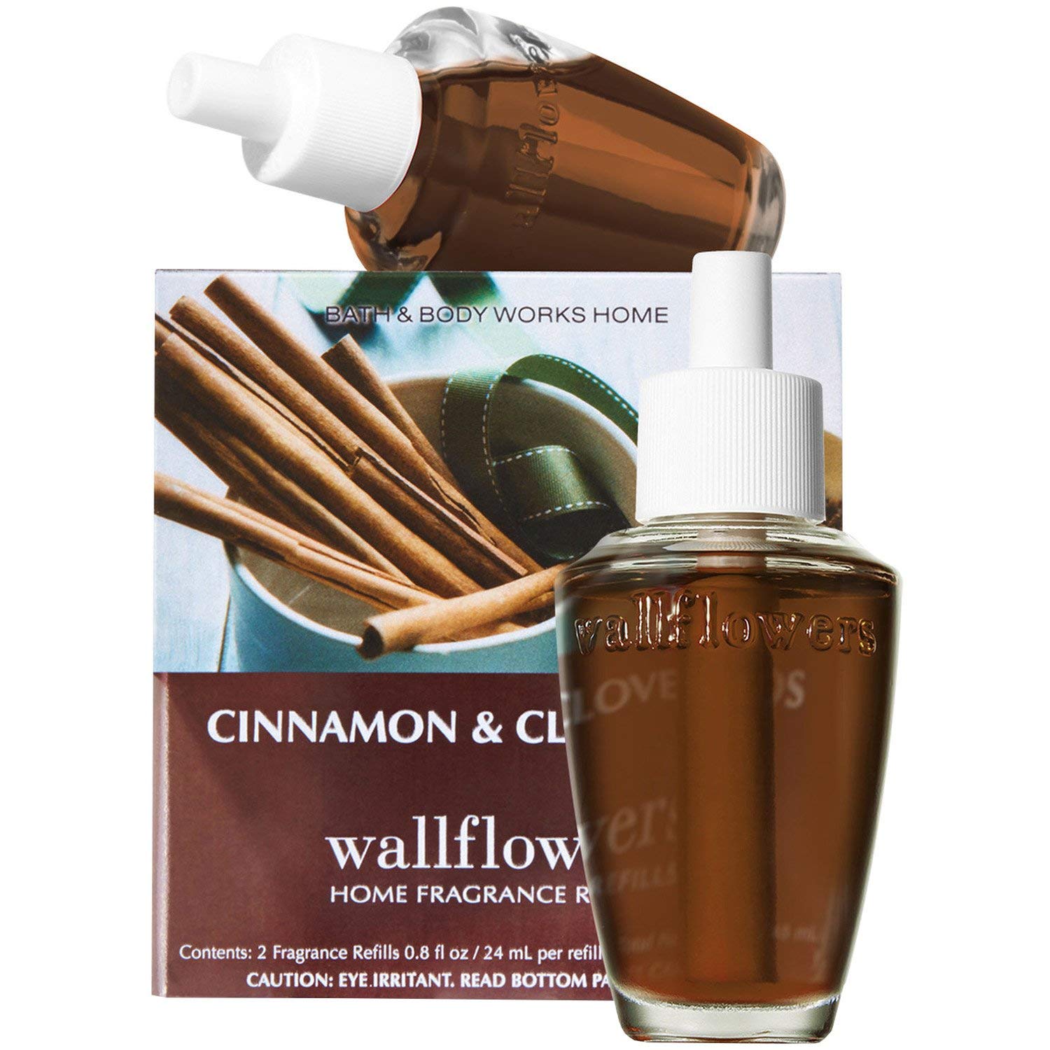 Bath & Body Works Cinnamon and Clove Buds Wallflowers - Slatkin & Co. Home Fragrance Diffuser Refills - 2 bulbs