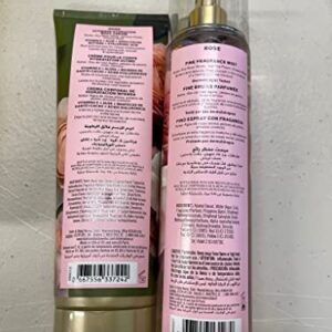 Bath and Body Works - Rose - Ultra Shea Body Cream and Fine Fragrance Mist -8 Oz 2018