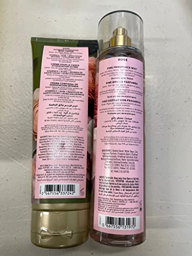 Bath and Body Works - Rose - Ultra Shea Body Cream and Fine Fragrance Mist -8 Oz 2018