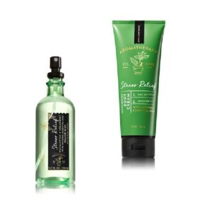 Bath and Body Works - Aromatherapy - Stress Relief - Eucalyptus & Spearmint - Pillow Mist & Body Cream - Gift Set – New 2017