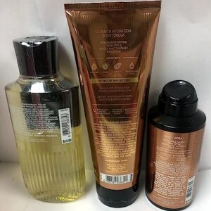 Bath & Body Works - Whiskey Reserve – For Men - 3 pc Bundle - 3-in-1 Hair, Face & Body Wash, Deodorizing Body Spray and Ultimate Hydration Body Cream – 2021