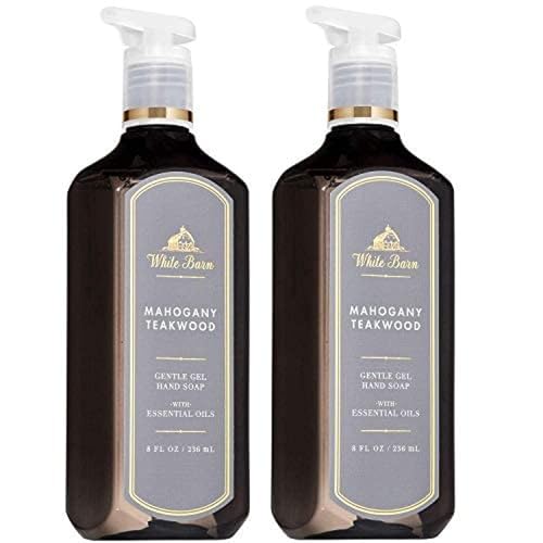 Bath and Body Works MAHOGANY TEAKWOOD Gentle Gel Hand Soap 8 Fluid Ounce, set of 2