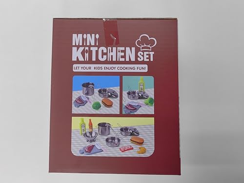 Shimirth 37PCS Pretend Play Kitchen Accessories, Kids Kitchen Playset Stainless Steel Play Pots and Pans Sets for Kids, Apron & Chef Hat, Cooking Utensils, Play Food, Kitchen Toys, Gift for Boys Girls