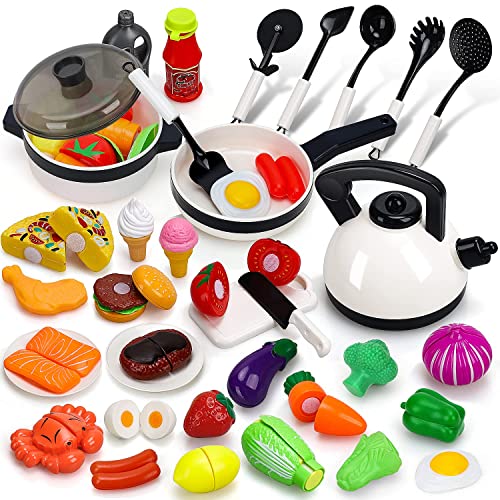 STEAM Life Kids Play Kitchen Accessories, Play Food Sets for Kids Kitchen, Kids Pots and Pans Set, Kitchen Toys, Toy Kitchen Accessories, Toy Kitchen Sets, Kids Kitchen Accessories, Cooking Set Kids