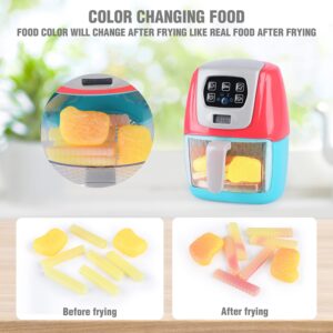 Toy Air Fryer for Kids, Kids Play Kitchen Playset Accessories, Chefs Pretend Play Kitchen Appliance Toys Oven w/Light, Sound, Play Food Grill Cooking Utensils for Kids Boys Girls Toddlers 1-3 2+