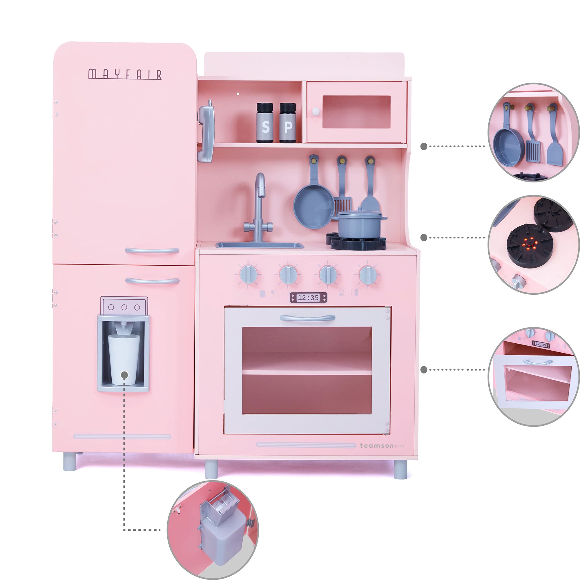 Teamson Kids - Little Chef Mayfair Retro Play Kitchen - Pink