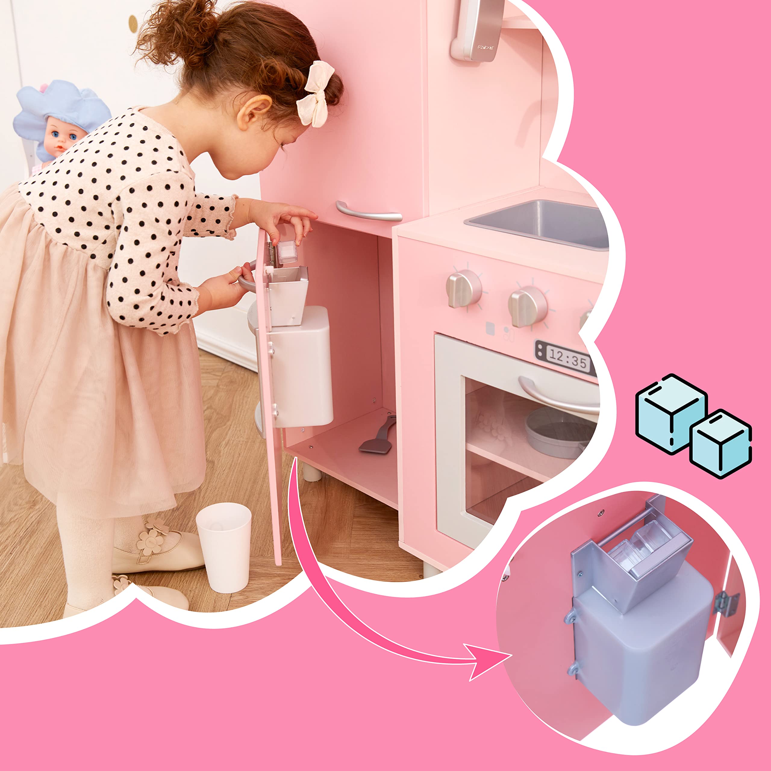 Teamson Kids - Little Chef Mayfair Retro Play Kitchen - Pink