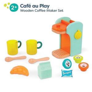 B. toys- Café au Play- Pretend Play Wooden Coffee Maker for Kids- Wooden Coffee Machine Set – 10 Pretend Play Accessories – Kitchen Play Set – 2 Years +