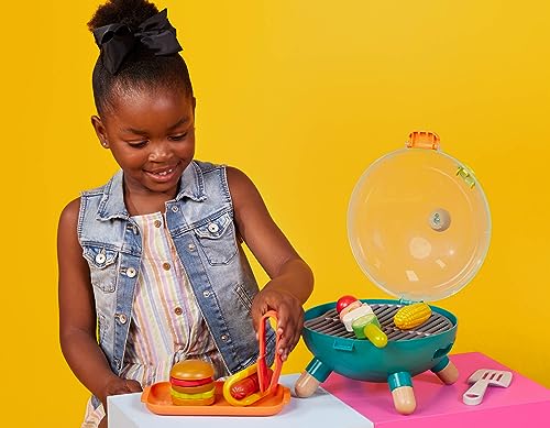 B. toys- Mini Chef - BBQ Grill Playset- Pretend Play BBQ Grill Play Set – Toy Grill & Play Food – Barbecue Role-Play Set for Kids- 3 Years + (16 Pcs)