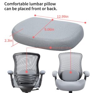 LONGBOSS Office Chair Ergonomic Desk Chair Mesh Computer Chair Height Adjusting Arm Waist Support Function -Grey