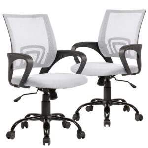 set of 2 ergonomic office chair cheap desk chair mesh executive computer chair lumbar support for women, men white