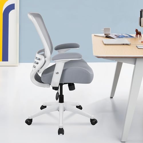 BOLISS 400lbs Ergonomic Office Chair with Super Soft Adjustable Arms,Molded Foam Seat and Lumbar Support Home Office Desk Chair,Swivel Computer Chair (Grey)