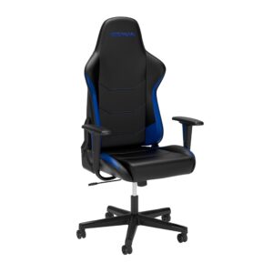 respawn 110 gaming chair - gamer chair pc computer chair, ergonomic gaming chairs, office chair with integrated headrest, gaming chair for adults 135 degree recline with angle lock - blue