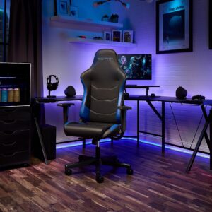 RESPAWN 110 Gaming Chair - Gamer Chair PC Computer Chair, Ergonomic Gaming Chairs, Office Chair with Integrated Headrest, Gaming Chair for Adults 135 Degree Recline with Angle Lock - Blue