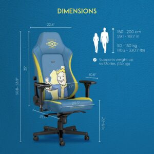 noblechairs Hero Gaming Chair/Office Chair with Lumbar Support, PU Faux Leather, Fallout Vault-Tec Edition