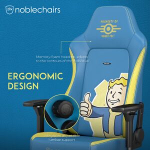 noblechairs Hero Gaming Chair/Office Chair with Lumbar Support, PU Faux Leather, Fallout Vault-Tec Edition