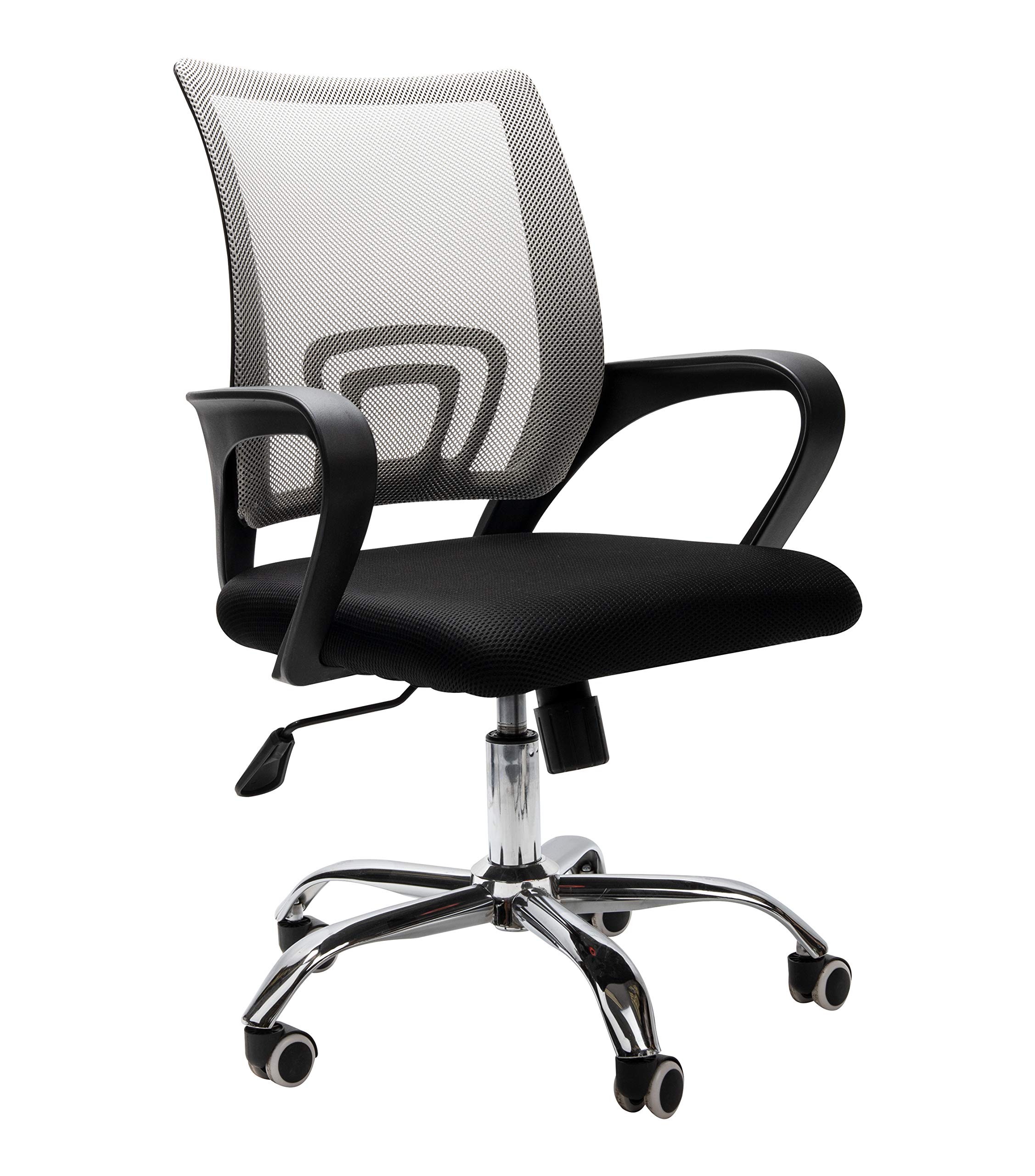 Mind Reader Wheels Office Chair, 22.5" L x 22.5" W x 37" H, Silver