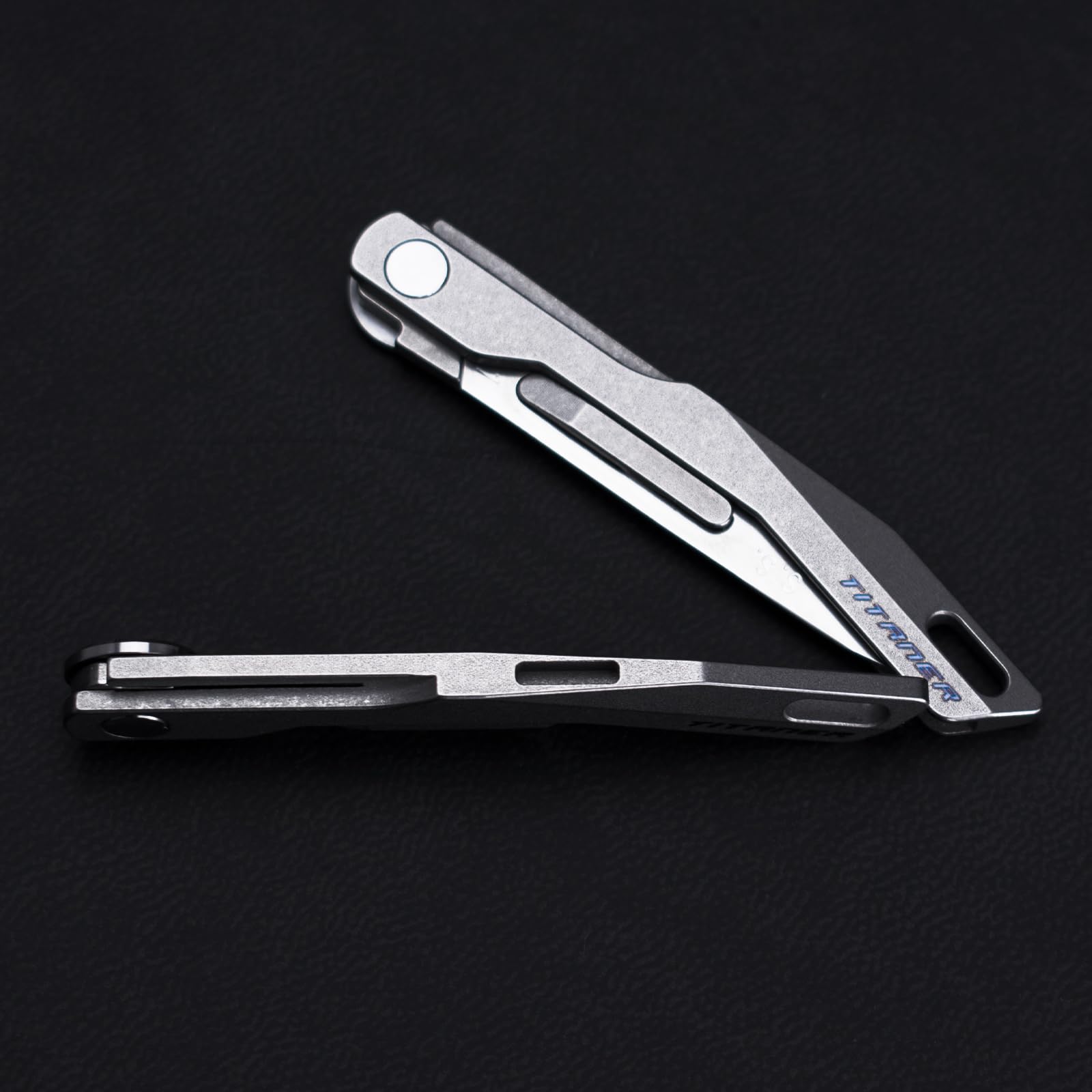 TITANER Titanium EDC Folding Small Pocket Scalpel Knife,Utility Knife,Craft Exacto Knife Blades Suitable for Pedicure, Fishing, Skinning, Fine Cutting - 2 Inch Scalpel Keychain Knives