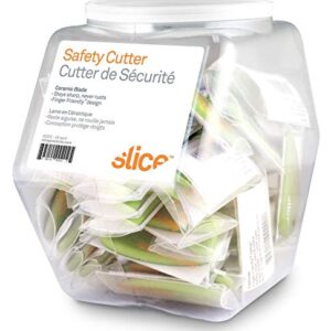 Slice Micro Safety Cutter | Safe Ceramic Box Cutter Lasting 11x Longer than Metal | Keychain Box Opener | 48 Pack