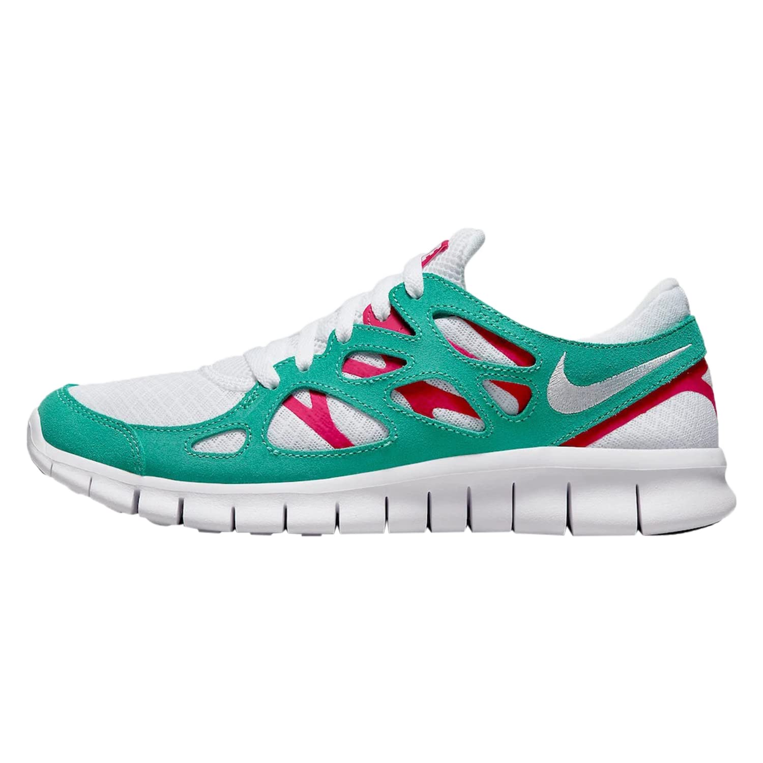 Nike mens Free Run 2 shoes, White/White-wash Teal, 12