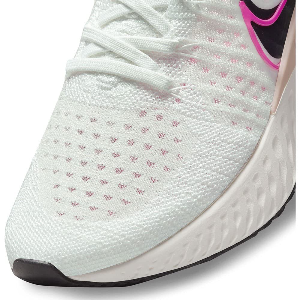 Nike React Infinity Run Flyknit 2 Womens Casual Running Shoe Ct2423-600 (8, White/Black/Sail/Pink Blast, Numeric_8)