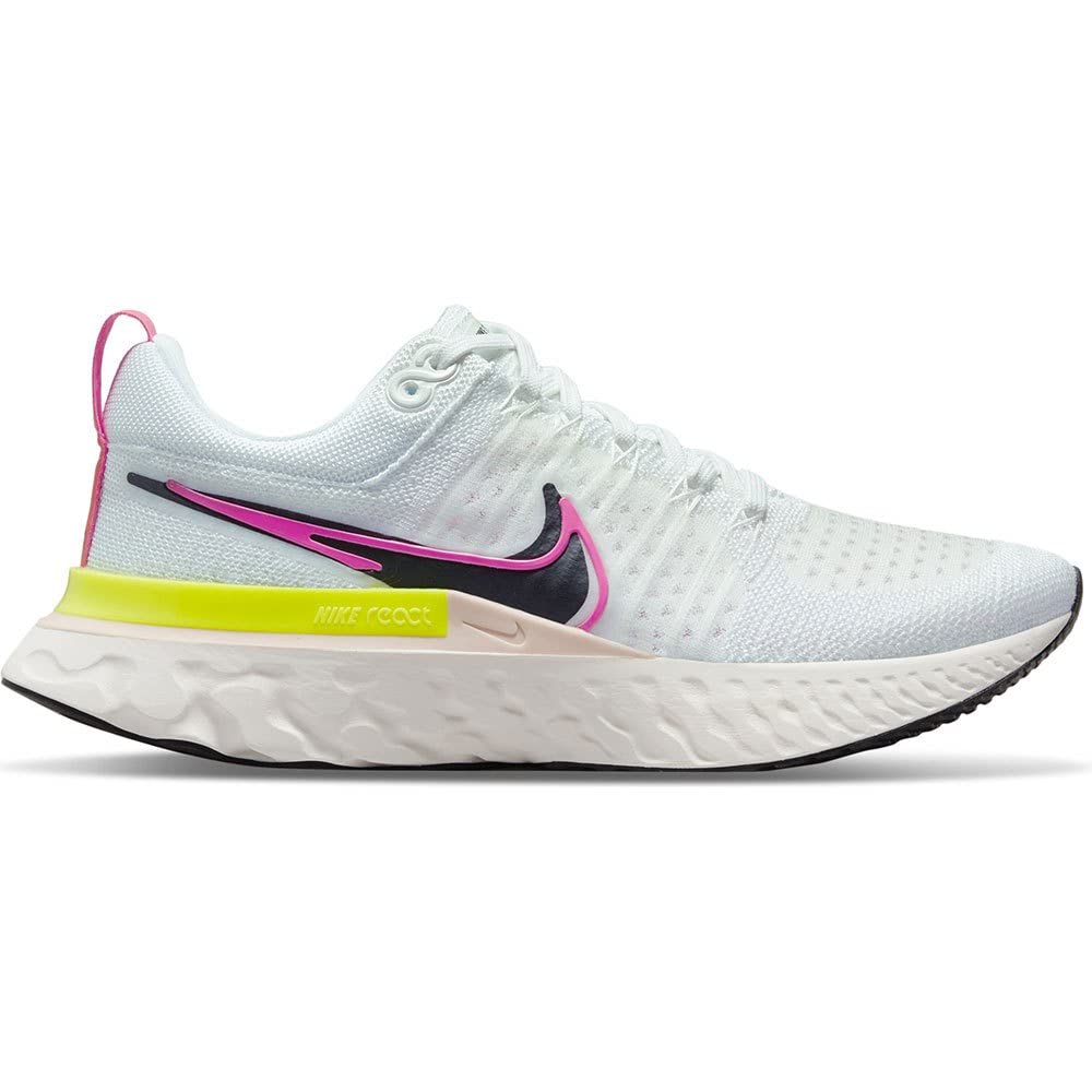 Nike React Infinity Run Flyknit 2 Womens Casual Running Shoe Ct2423-600 (8, White/Black/Sail/Pink Blast, Numeric_8)