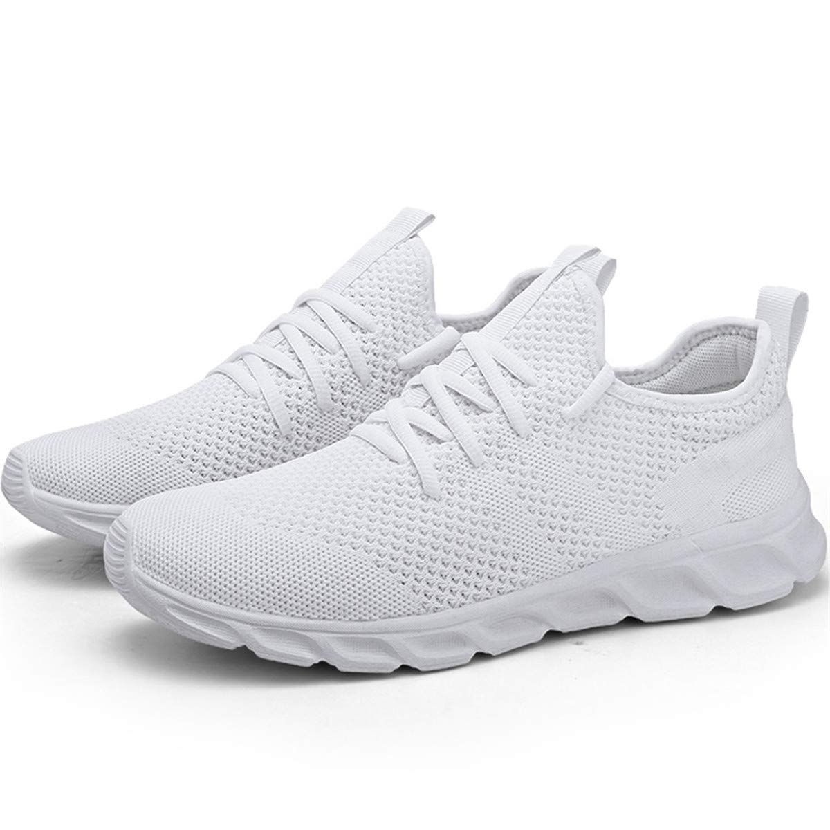 Damyuan Mens Lightweight Athletic Running Walking Gym Shoes Casual Sports Shoes Fashion Sneakers Walking Shoes White,8.5