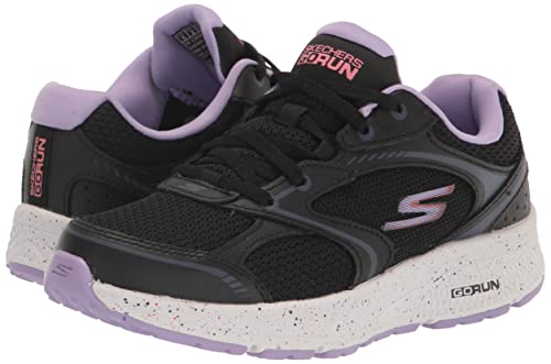 Skechers Women's GO Run CONSISTENT-Vivid Horizon Sneaker, Black/Lavender, 7