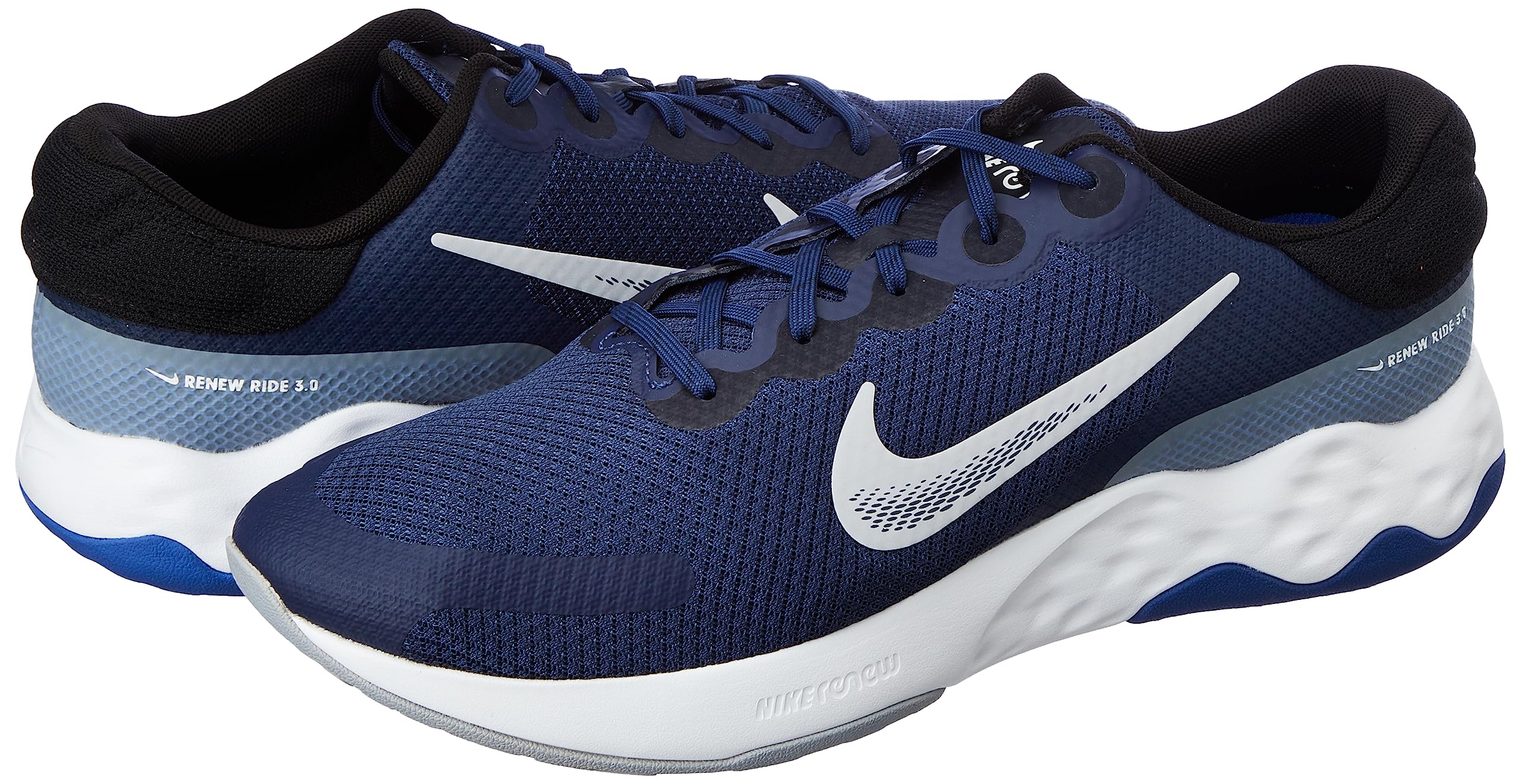 Nike Mens Renew Ride 3 Running Shoe, Midnight Navy/Wolf Grey-Black, 11 UK (12 US)