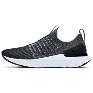 nike react phantom run fk 2 running shoe mens cj0277-003 (black/w), size 8.5