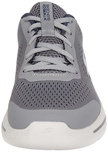 Skechers Men's Gowalk Arch Fit-Athletic Workout Walking Shoe with Air Cooled Foam Sneaker, Grey/Navy, 12