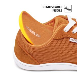 HOBIBEAR Barefoot Minimalist Shoes Womens Mens | Zero Drop | Wide Width Fashion Sneaker Orange,Women 9/Men 8