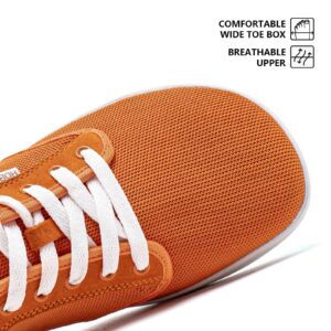 HOBIBEAR Barefoot Minimalist Shoes Womens Mens | Zero Drop | Wide Width Fashion Sneaker Orange,Women 9/Men 8