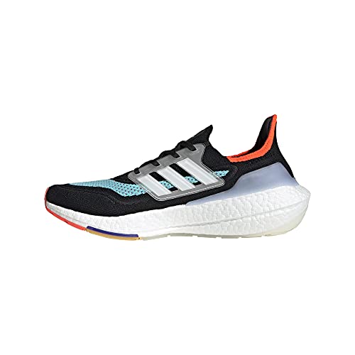 adidas Men's Ultraboost-21 Trail Running Shoe, Black/White/Aqua, 9