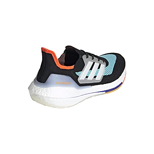 adidas Men's Ultraboost-21 Trail Running Shoe, Black/White/Aqua, 9