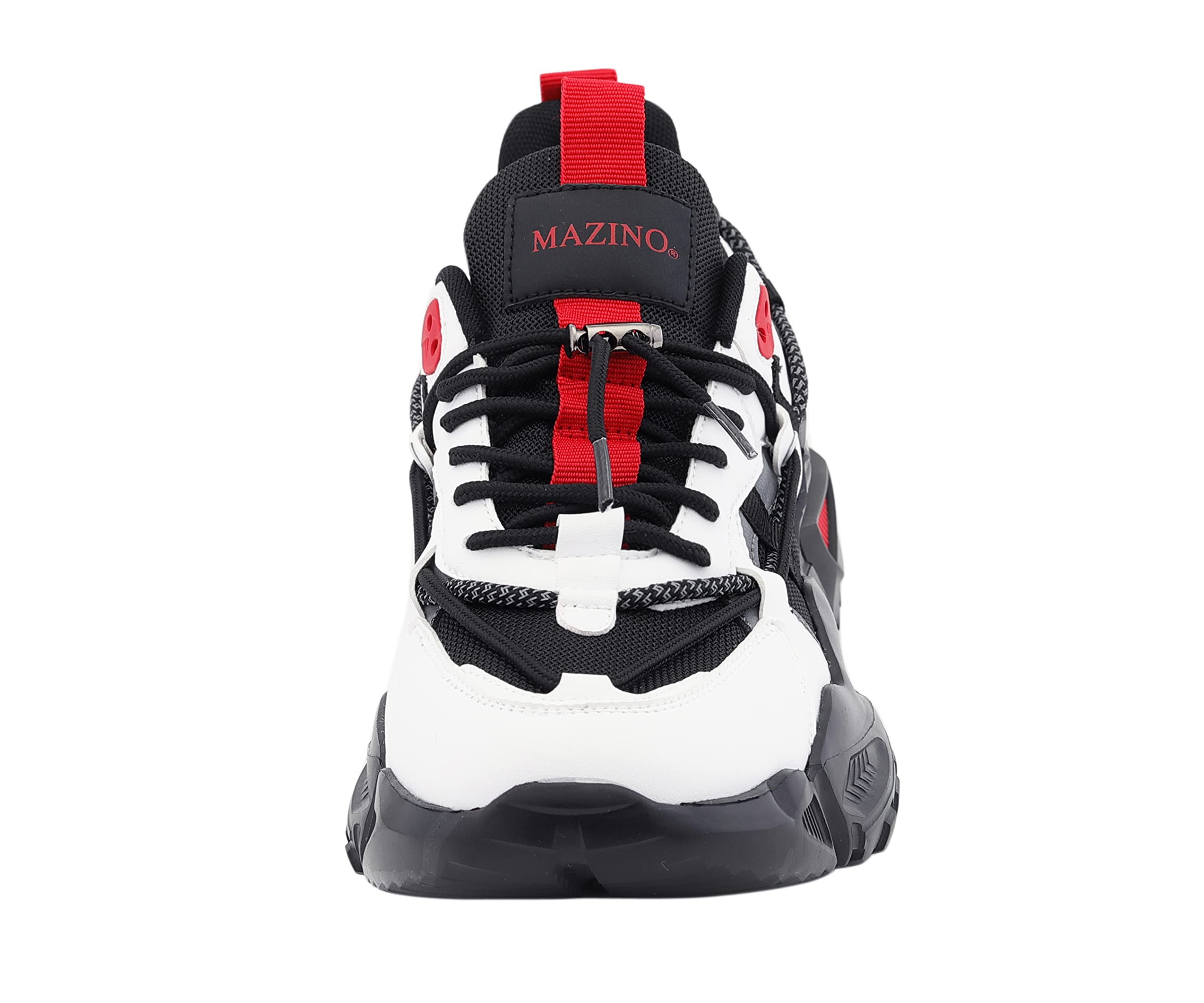 Mazino Oasis Fashion Chunky Sneakers for Men -Men's Athleisure Casual shoes (Red/Black /9.5)