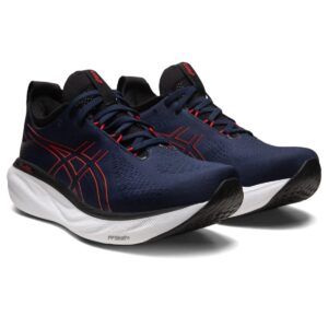 ASICS Men's GEL-NIMBUS 25 Running Shoes, 10, MIDNIGHT/ELECTRIC RED