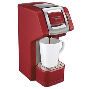 hamilton beach 49945 flexbrew single-serve coffee maker compatible with pod packs and grounds, 1 cup, red