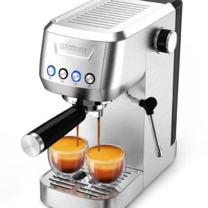 Espresso Machine, 20 BAR Espresso Maker with Milk Frother/Steam Wand, Compact Cappuccino Machine with 48oz Removable Water Tank, Valentines Day Gifts for Him/Her