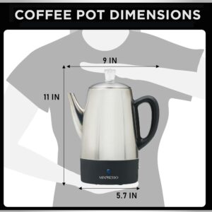 Mixpresso Percolator Coffee Pot Electric 10 Cup, Stainless Steel Coffee Maker, Coffee Percolator Electric With Keep Warm Function, 10 Cups Stainless Steel Percolator With Coffee Basket