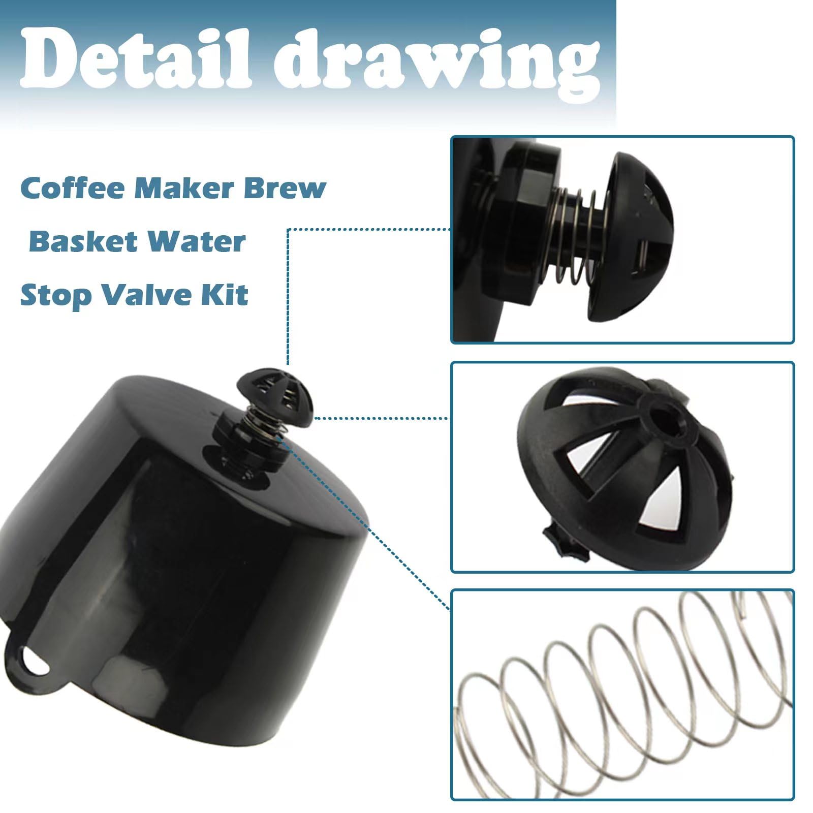 Coffee Machine brew basket water stop valve kits Fits for Hamilton Beach Coffee Maker Parts, Replacement for Hamilton Beach Coffee Pot 990117900 990237500(2Pcs)